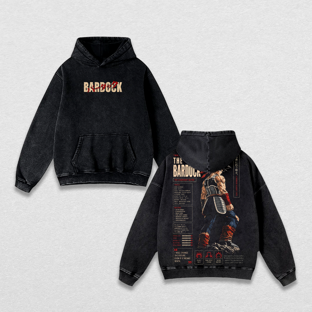 Bardockk DBZ Anime Vintage Washed Tee