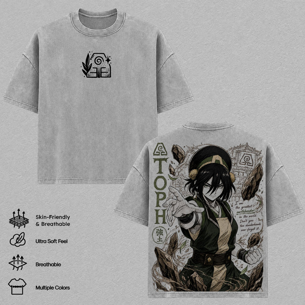 Toph Beifong Avatar The Last Airbender Anime Vintage Washed Tee