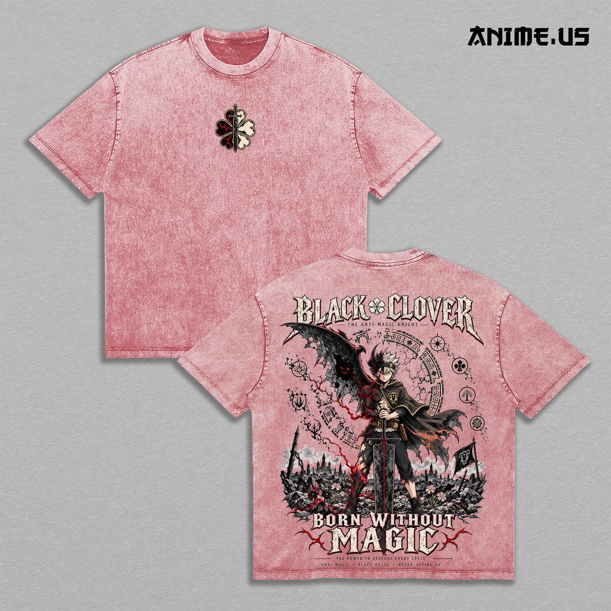 Asta Black Clover Born Without Magic Anime Vintage Washed Tee