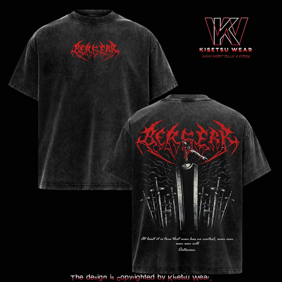 Guts Gym Pump Cover Berserk Anime Vintage Washed Tee
