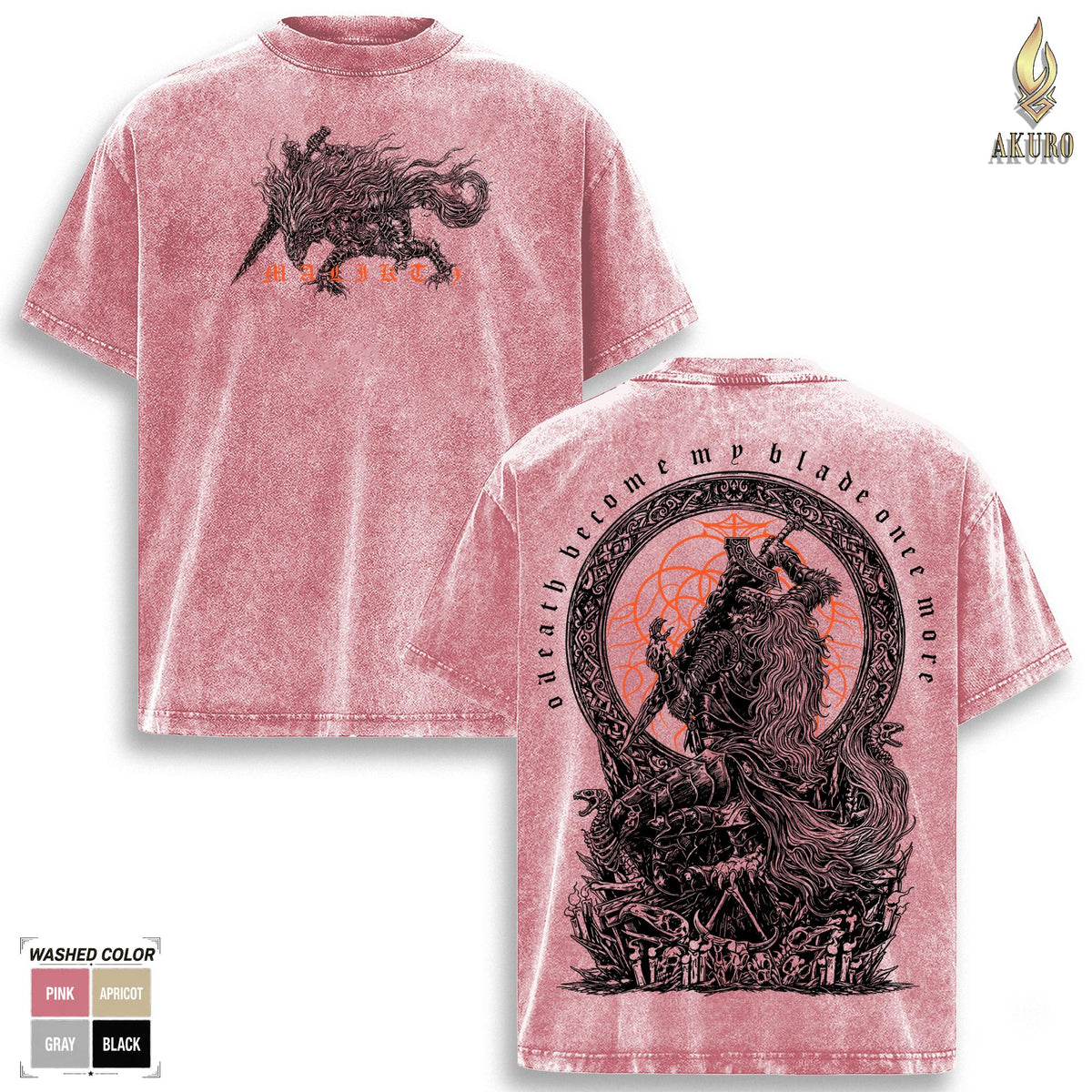 The Black Blade Maliketh Elden Ring Vintage Washed Tee