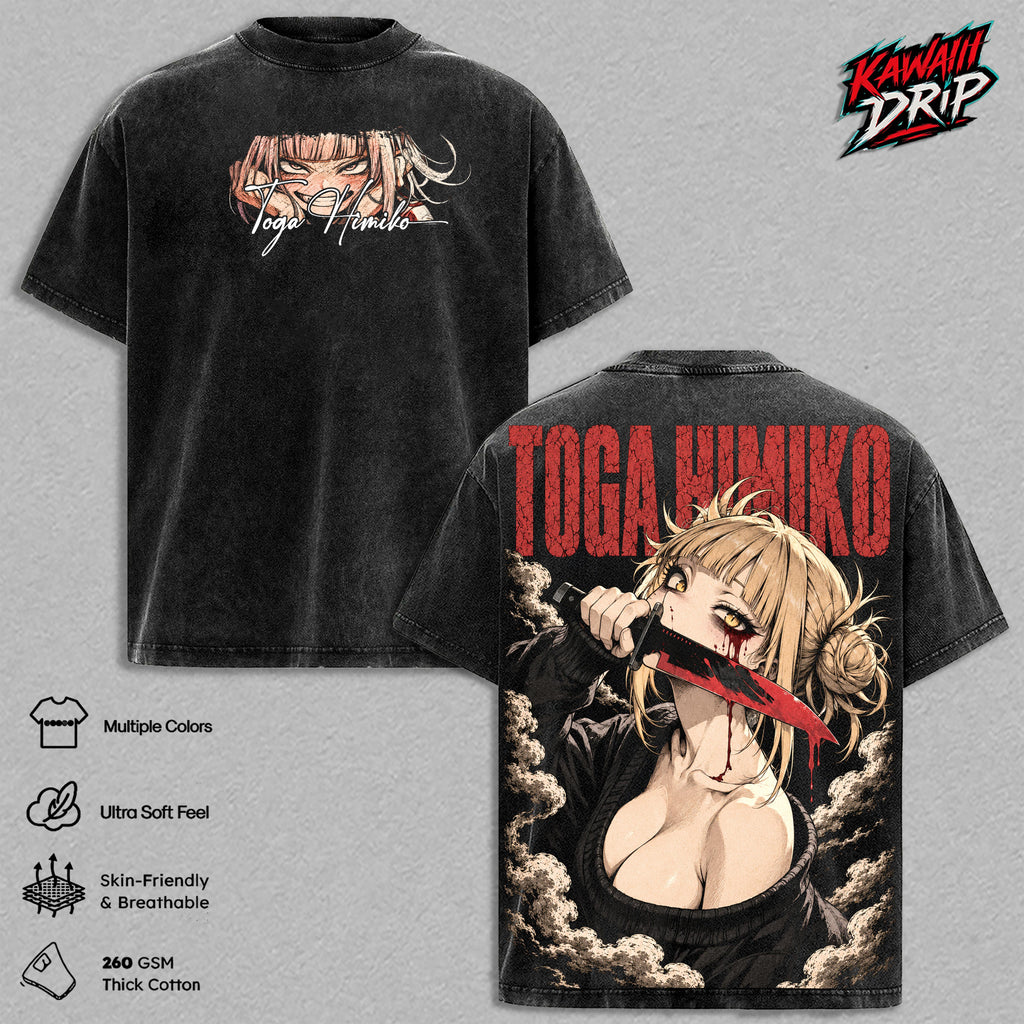 Himiko Toga My Hero Academia League of Villains Anime Vintage Washed Tee