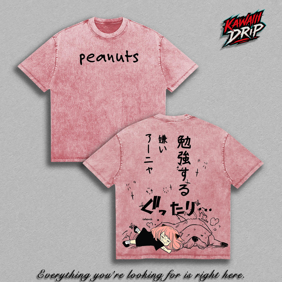 Anya Forger Spy x Family Peanuts Anime Vintage Washed Tee