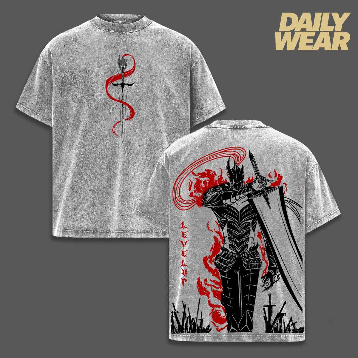 Igris Solo Leveling Shadow Army Knight Anime Vintage Washed Tee