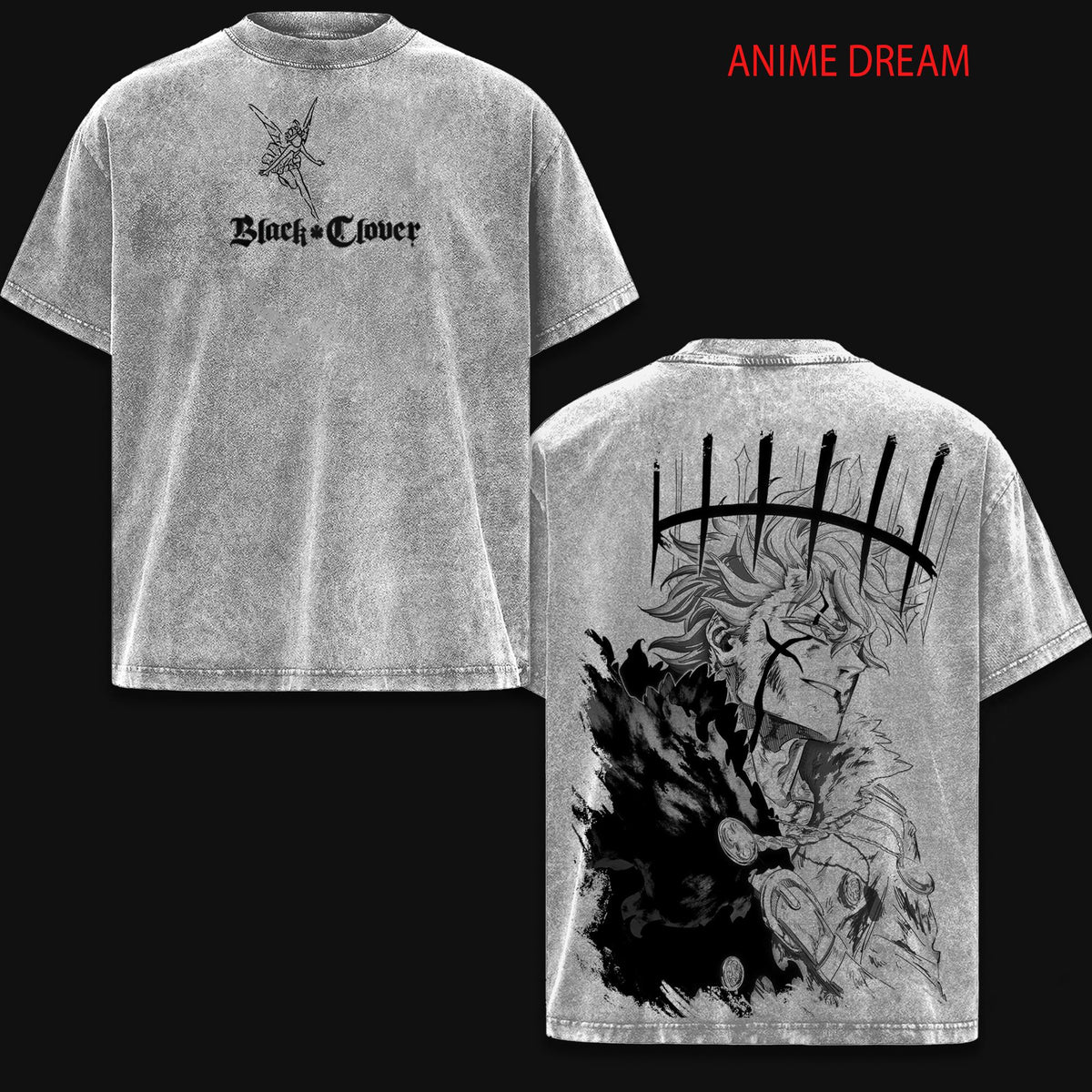 Yuno Black Clover Anime Vintage Washed Tee