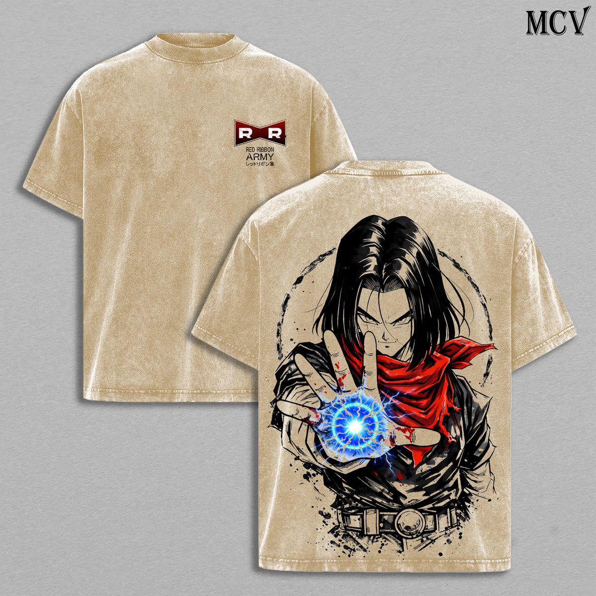 Android 17 DBZZ Infinite Energy Anime Vintage Washed Tee