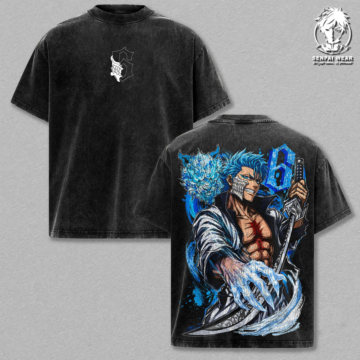Grimmjow Jaegerjaquez Bleach Anime Vintage Washed Tee
