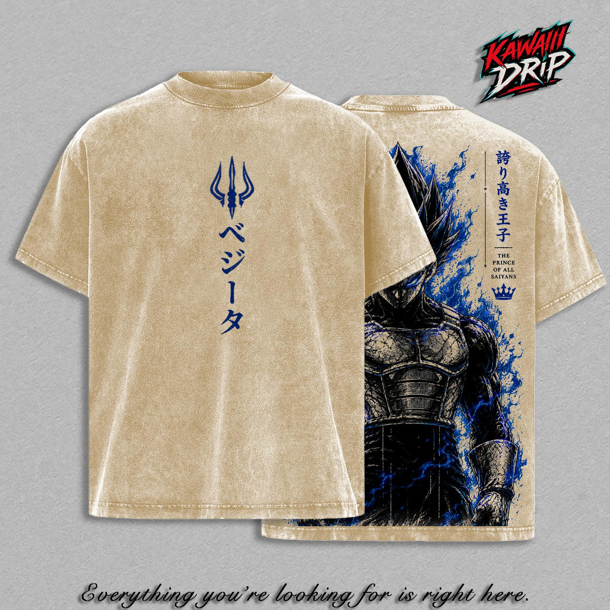Prince of All Saiyans DBZ Anime Vintage Washed Tee