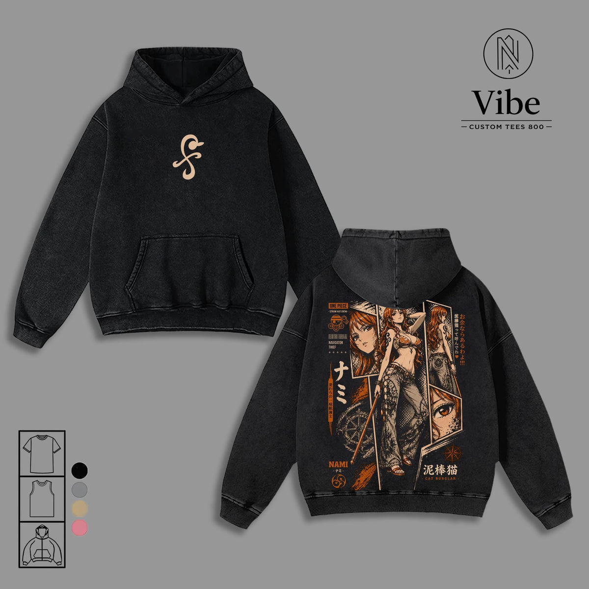 Nami 1 Piece Anime Vintage Washed Tee