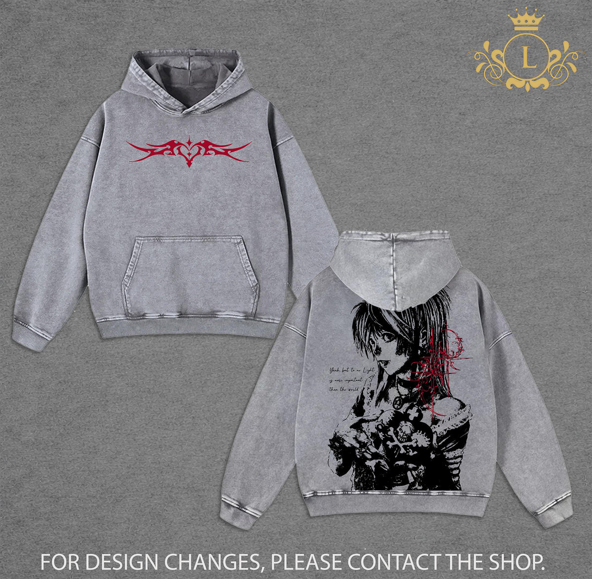 Misa Amane Death Note Wash Tee - Hoodie, Vintage Washed Gothic Anime Graphic Tee, Dark Aesthetic Oversized Shirt, Unisex Streetwear