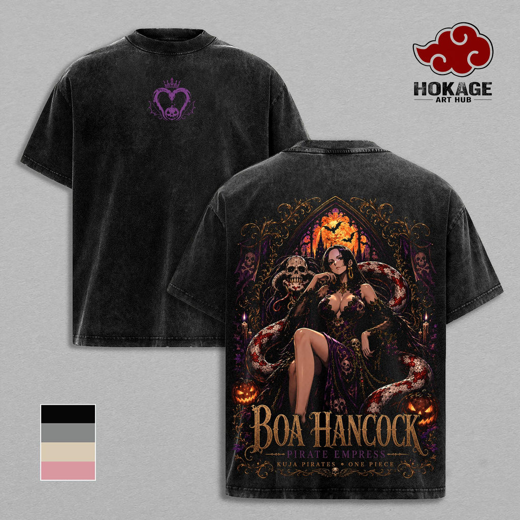 Boa Hancock Halloween One Piecee Anime Vintage Washed Tee
