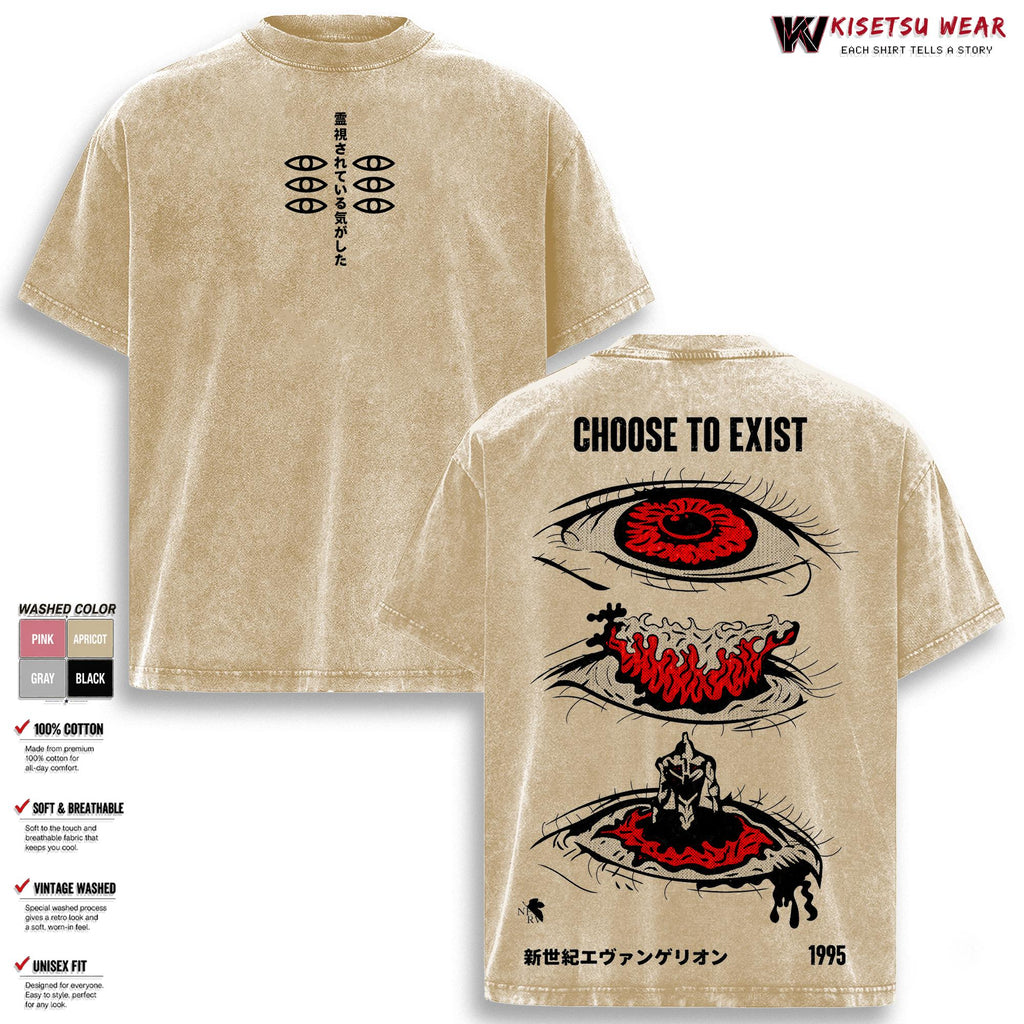 Neon Genesis Evangelion Tee, Anime Graphic T Shirt, Vintage Washed Oversized Apparel, Streetwear Clothes Top
