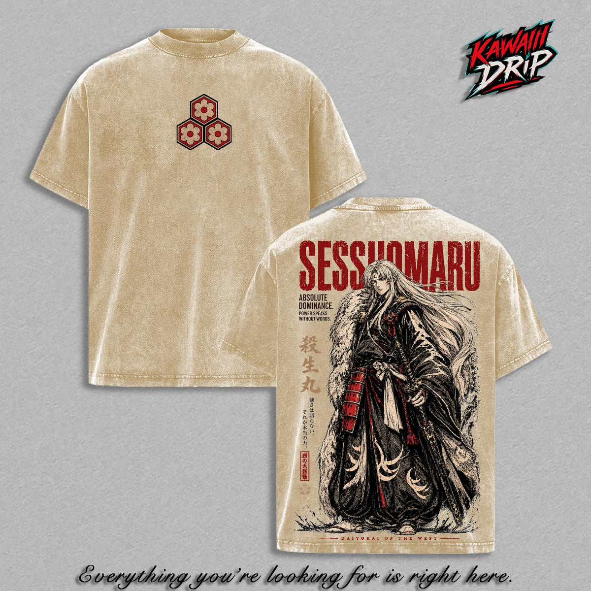 Sesshomaru Inuyasha Anime Vintage Washed Tee