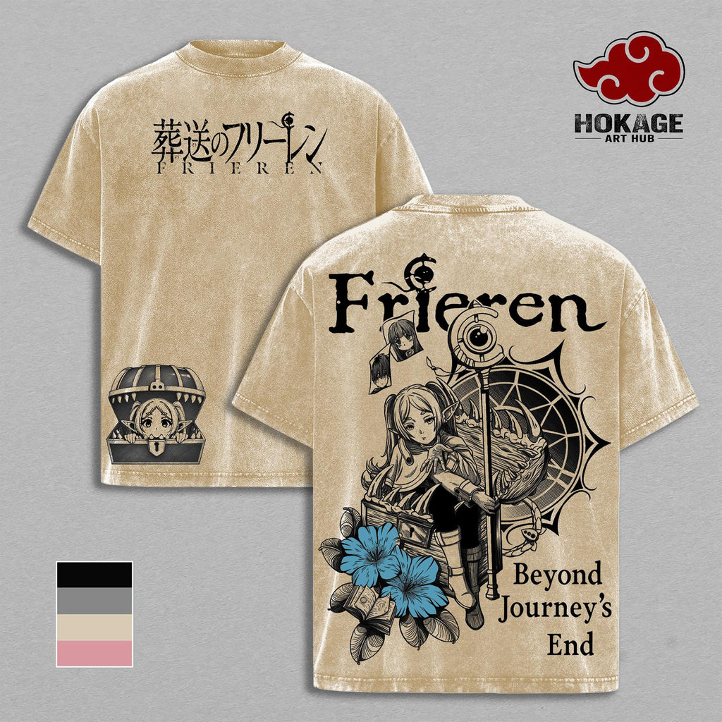 Frieren Beyond Journey's End Anime Vintage Washed Tee