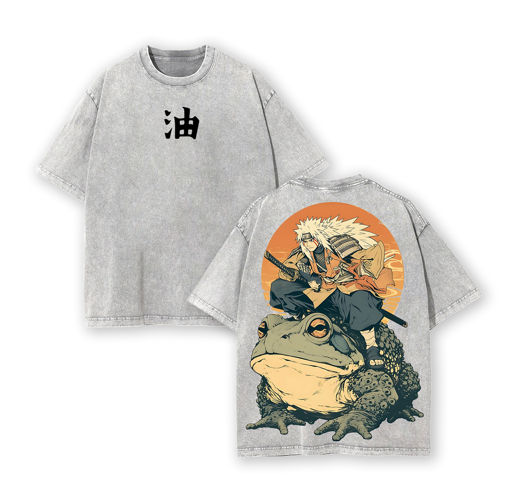 Jiraiya- Naruto Anime Double Printed Vintage Washed Tee
