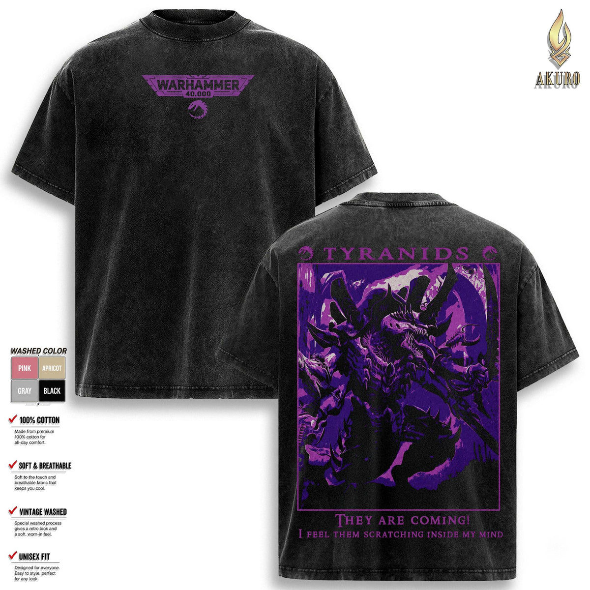 Tyranids Warhammer 40K Graphic Vintage Washed Tee