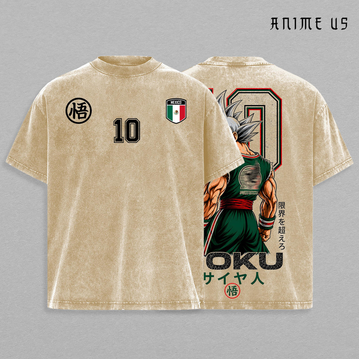 Mexico Global Football 2026 Saiyan Warrior Anime Vintage Washed Tee