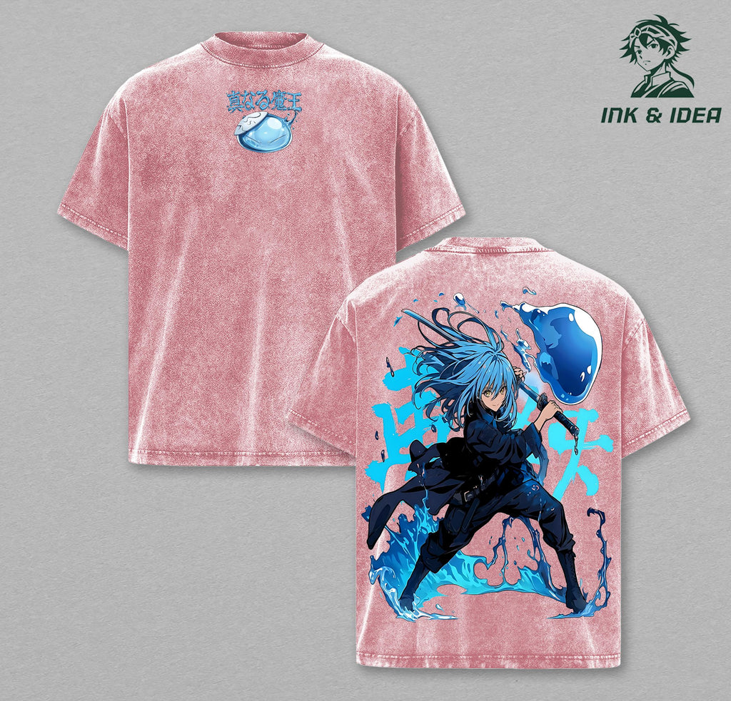 Rimuru Tempest Slime Anime Hip Hop Vintage Washed Tee