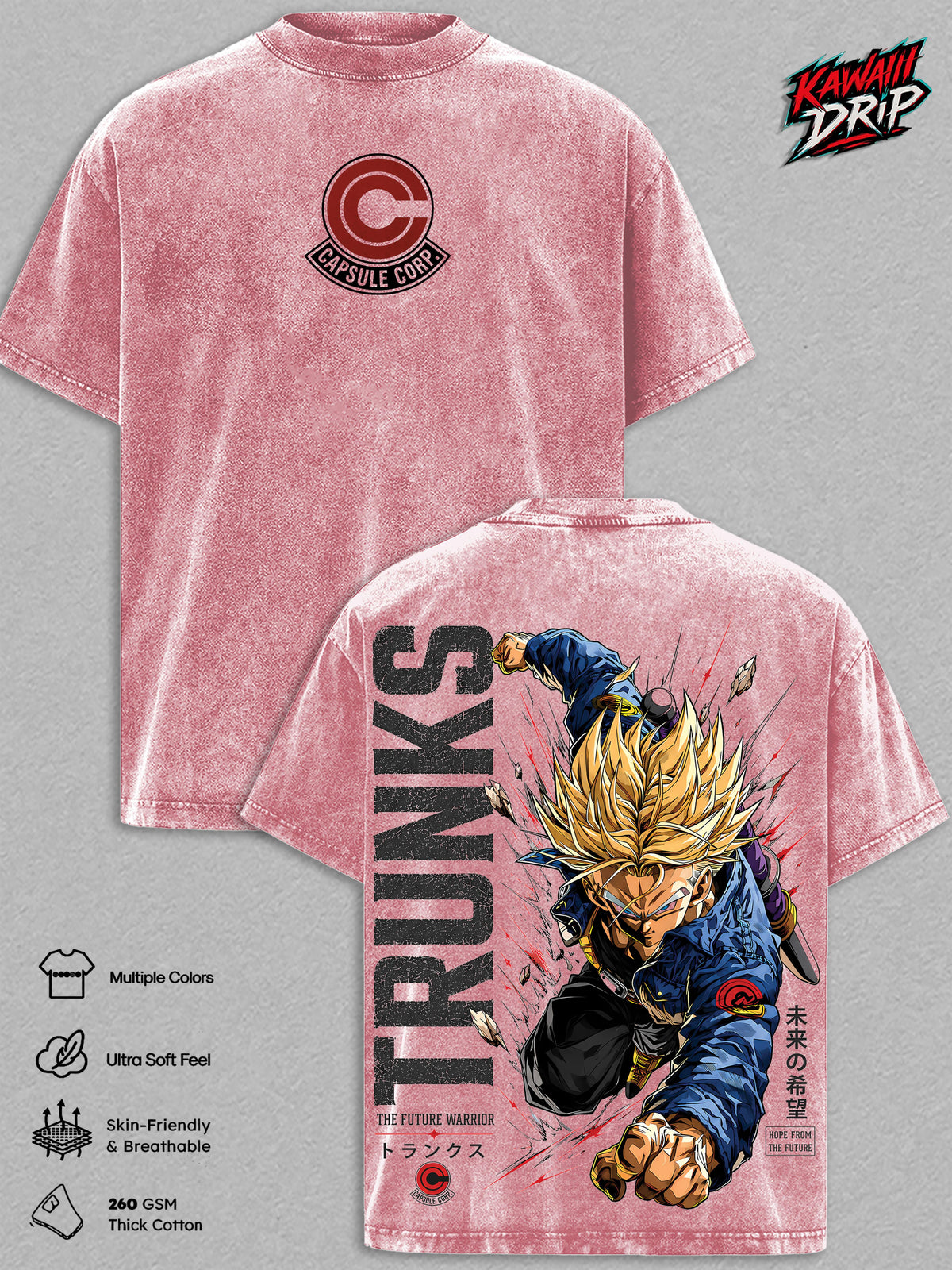 Future Trunkssss DBZ Anime Vintage Washed Tee