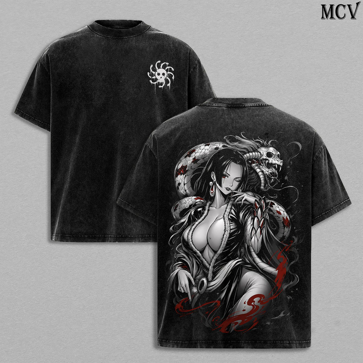 Boa Hancock One Piece'es Pirate Empress Anime Vintage Washed Tee