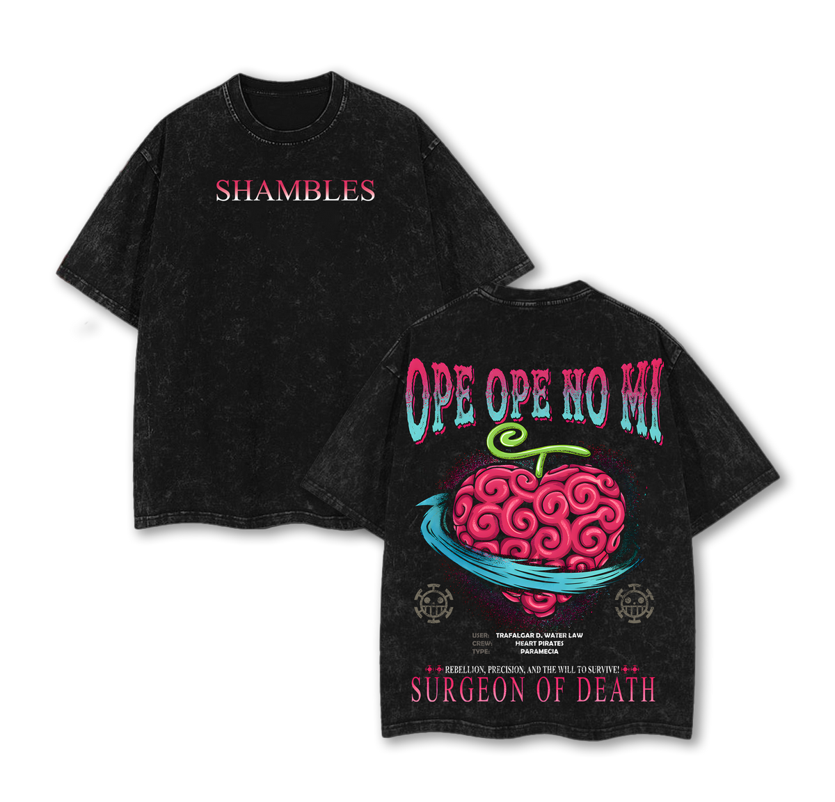 Ope Ope no Mi One Piece Washed Tee