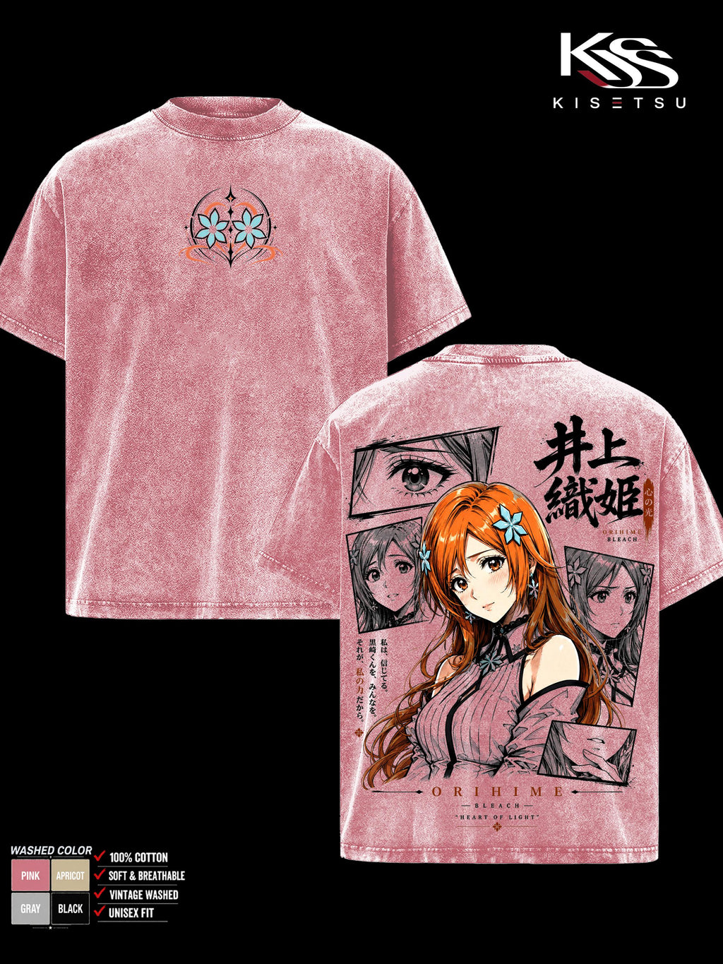 Orihime Inoue Bleach TYBW Part 4 Anime Vintage Washed Tee