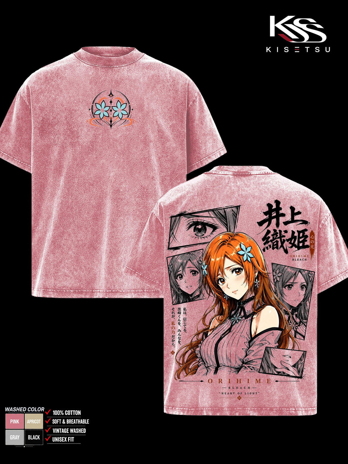 Orihime Inoue Bleach TYBW Part 4 Anime Vintage Washed Tee