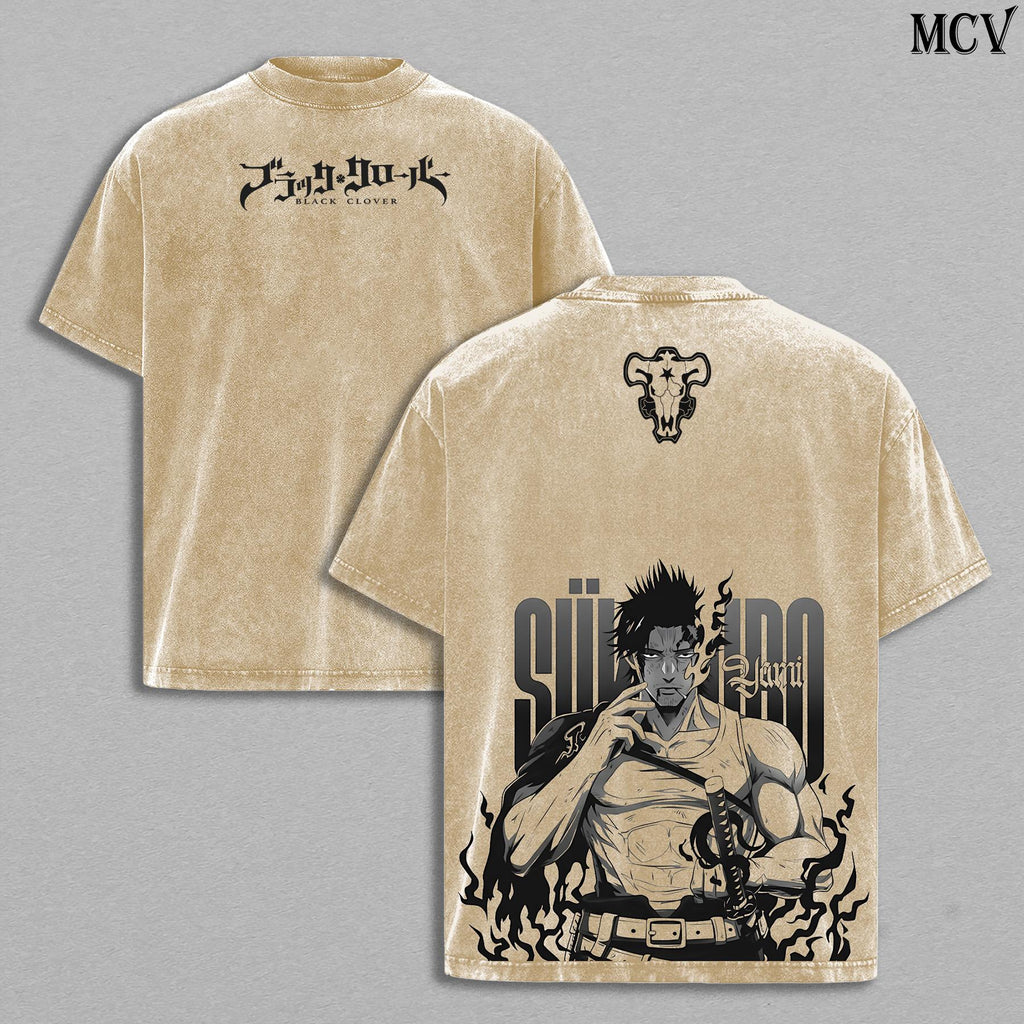 Yami Sukehiro Black Clover Anime Vintage Washed Tee