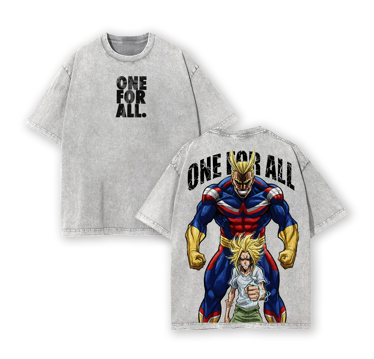 All Might My Hero Academia T-Shirt Oversize Unisex Heavy Cotton Vintage Washed