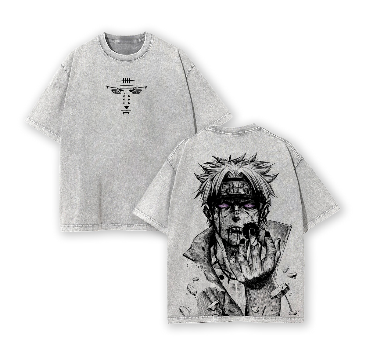 Pain Nagato Naruto Rain Village Vintage Oversize Unisex T-Shirt Washed