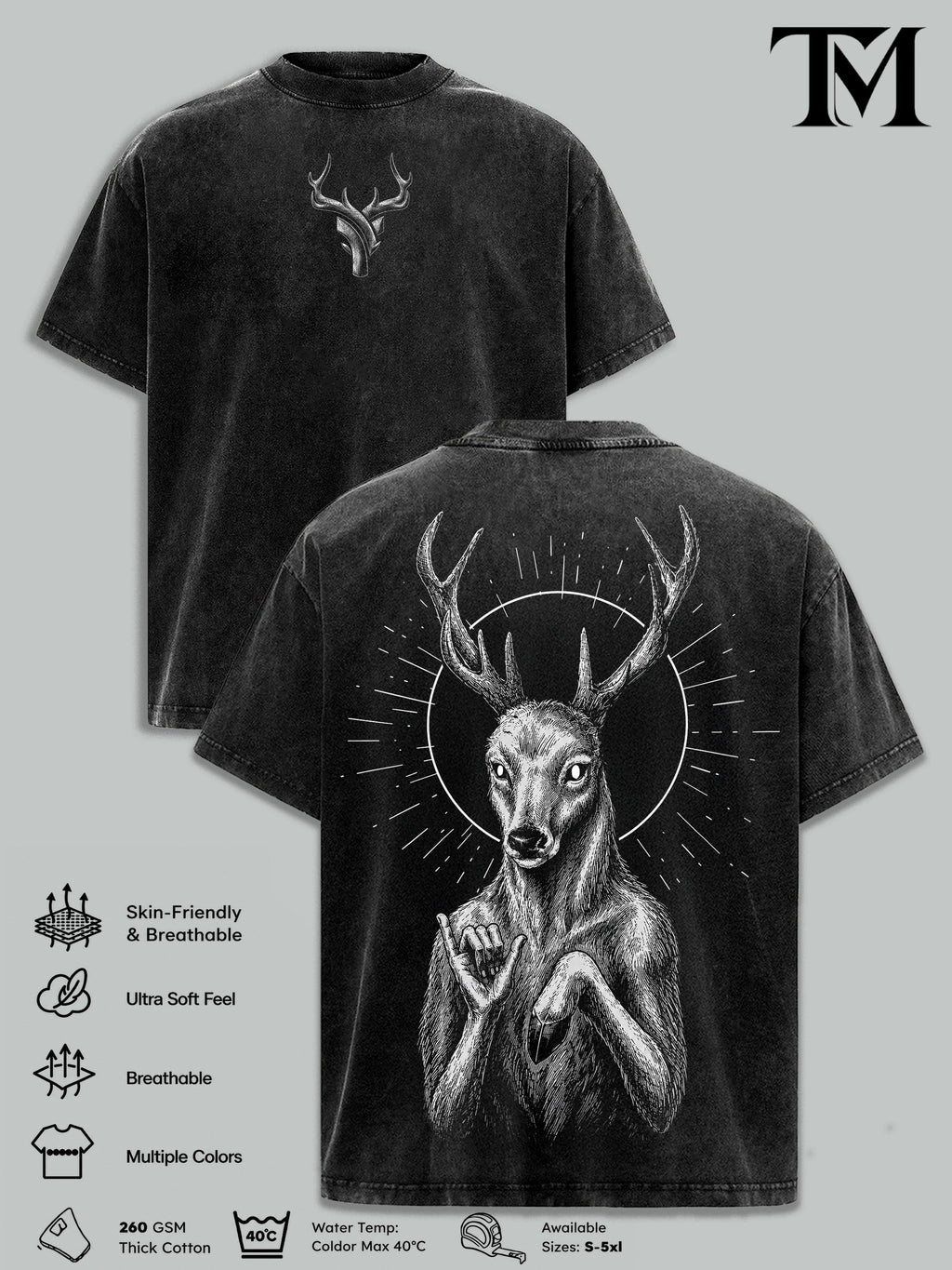 Deer God The Lich Adventure Time Vintage Washed Tee