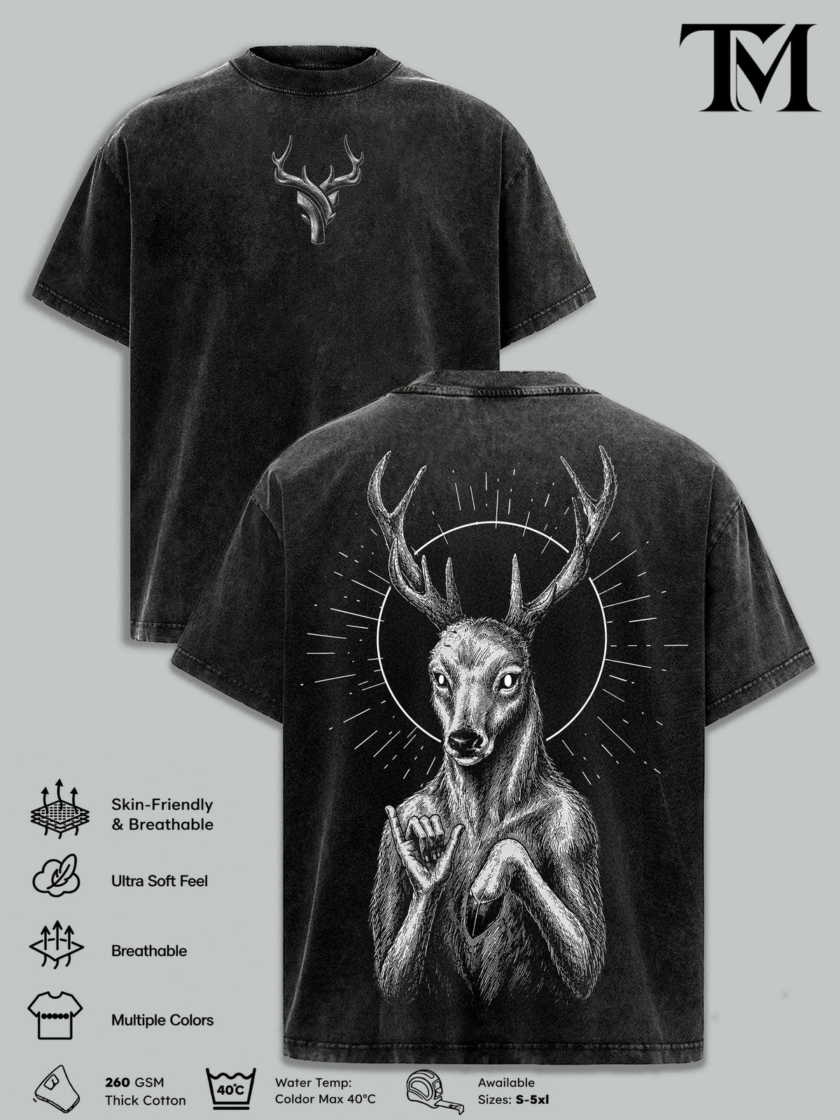 Deer God The Lich Adventure Time Vintage Washed Tee