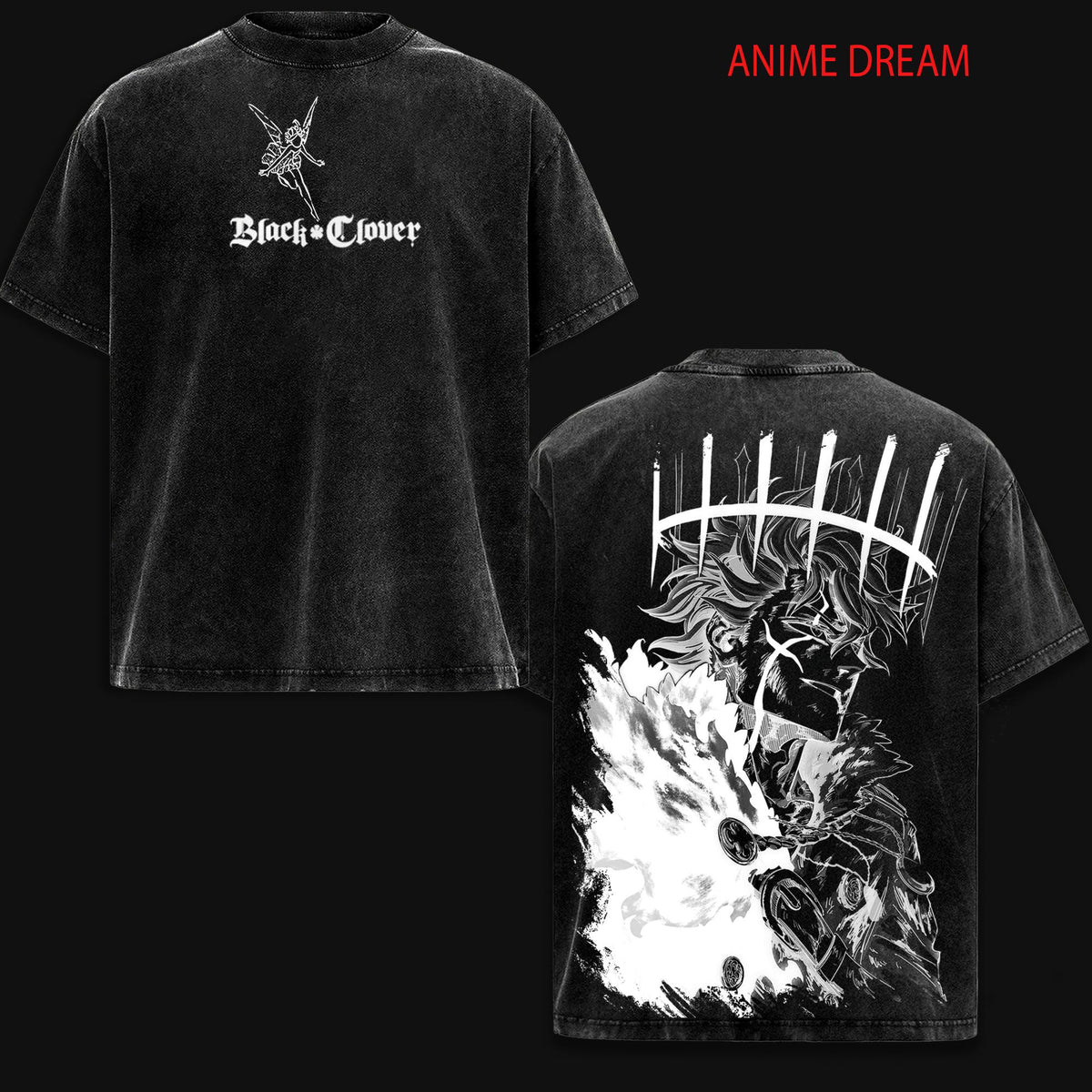 Yuno Black Clover Anime Vintage Washed Tee