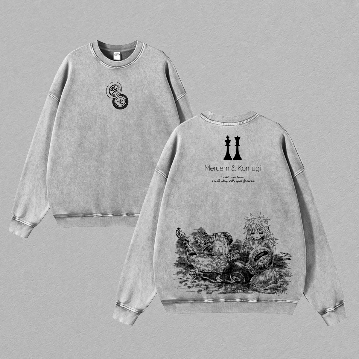 Meruem & Komugi Hunter x Hunter Anime Vintage Washed Tee