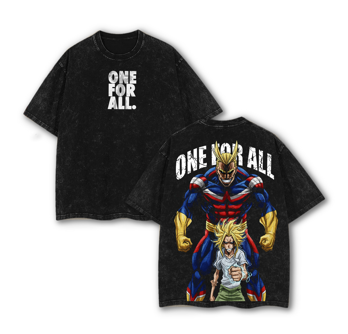 All Might My Hero Academia T-Shirt Oversize Unisex Heavy Cotton Vintage Washed