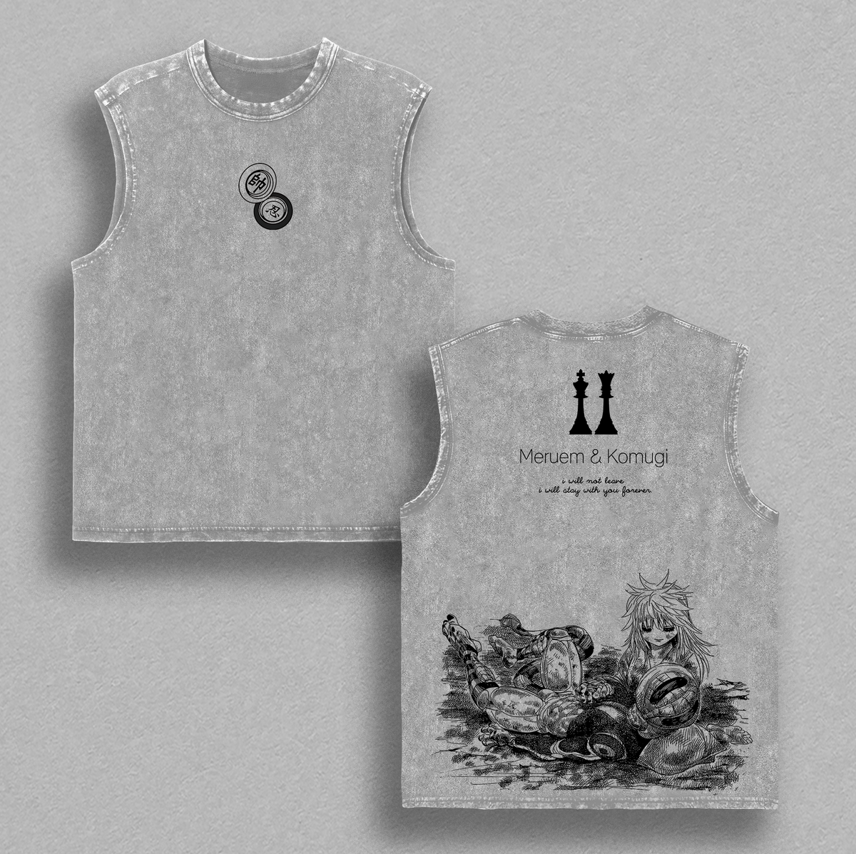 Meruem & Komugi Hunter x Hunter Anime Vintage Washed Tee