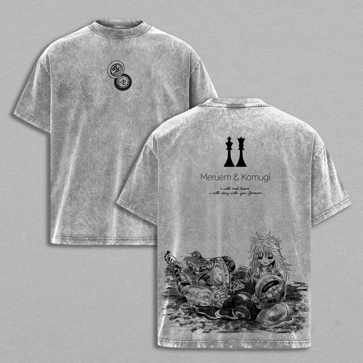 Meruem & Komugi Hunter x Hunter Anime Vintage Washed Tee