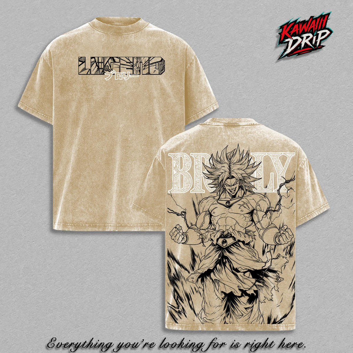 Broly DBS Legendary Super Saiyan Gym Anime Vintage Washed Tee