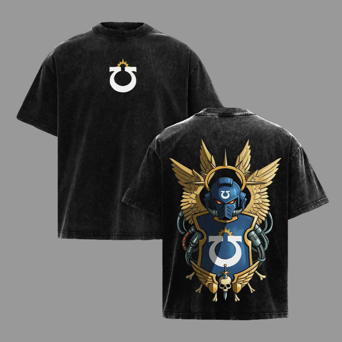 Ultramarines Warhammer 40K Armor Shield Vintage Washed Tee