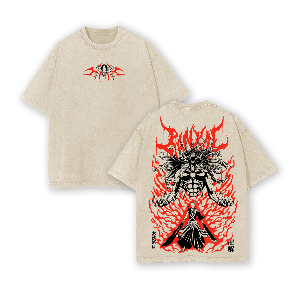 Retro Vintage Limited Ichigo - Bleach Anime Double Printed, Acid Washed Tee Anime T-shirt, Gift For Anime Fan, Anime Lover