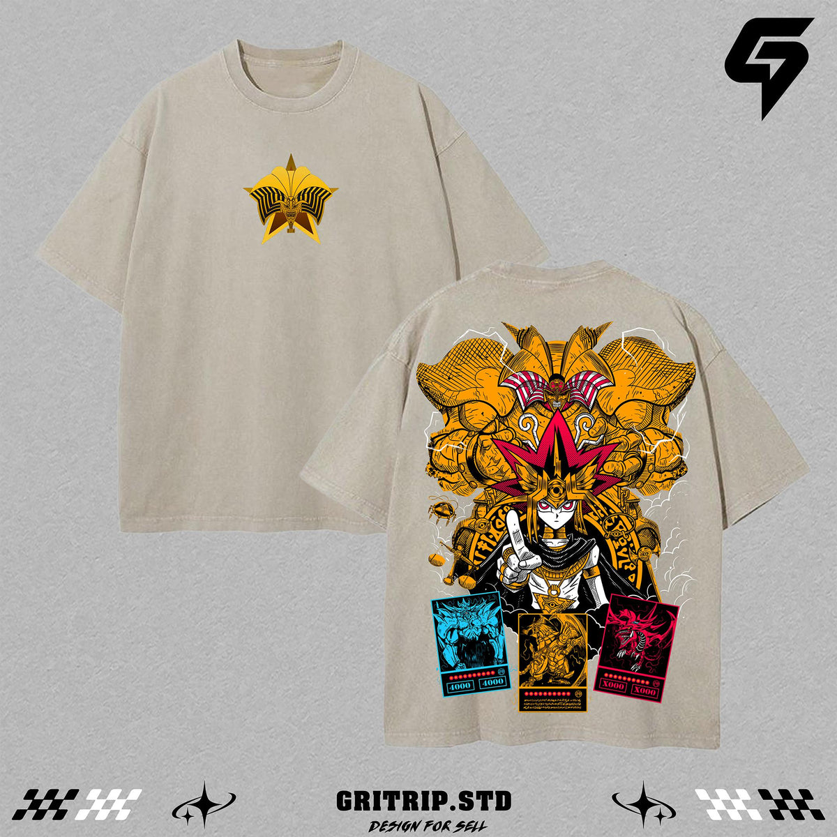 Yami Yugi Duel Monsters Yu-Gi-Oh Anime Vintage Washed Tee