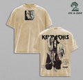 Kenpachi Zaraki x Retsu Unohana Bleach Vintage Washed Oversized Anime T-Shirt, Soul Reaper Graphic Tee, Heavyweight Cotton Streetwear Shirt