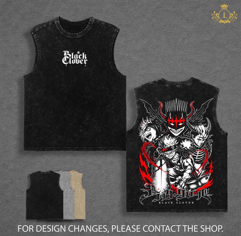 Asta Black Clover Ss 2 Black Bulls Anime Vintage Washed Tee