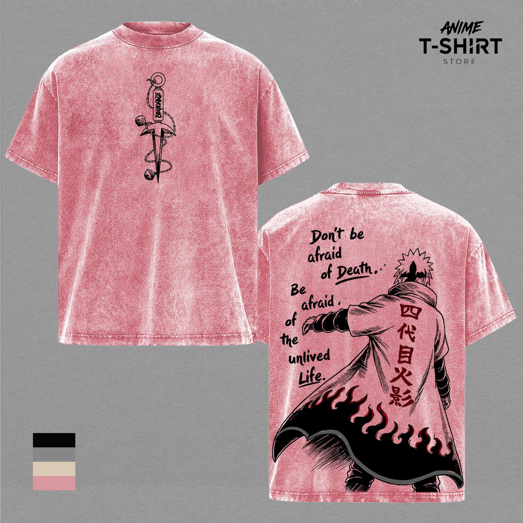 Minato Namikaze Naruto Fourth Hokage Anime Vintage Washed Tee