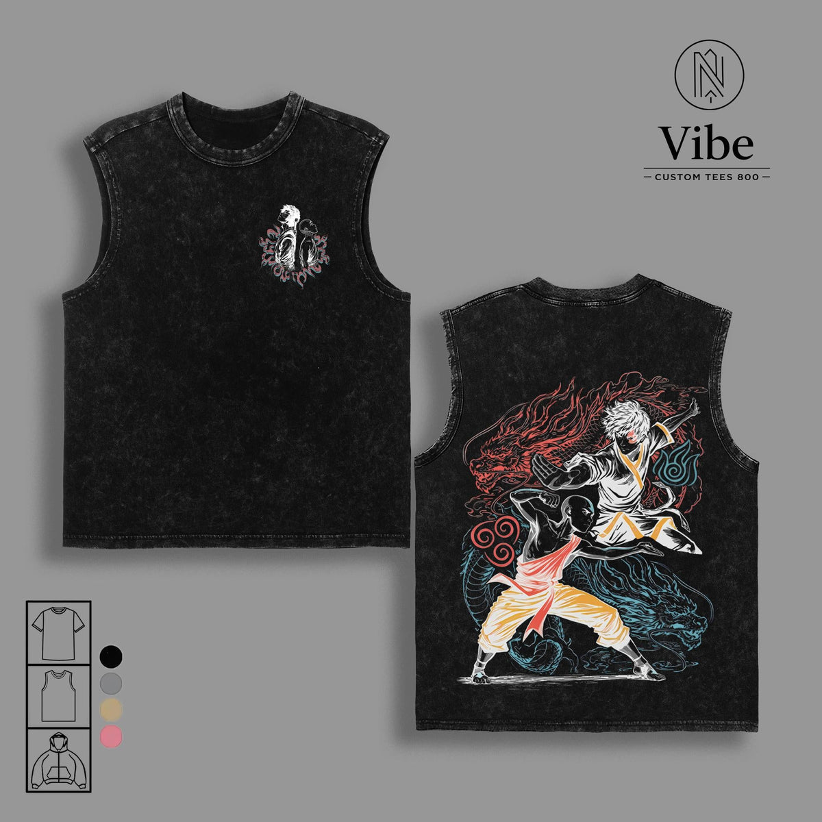 Aang And Zuko Avatar The Last Airbender Vintage Washed Tee