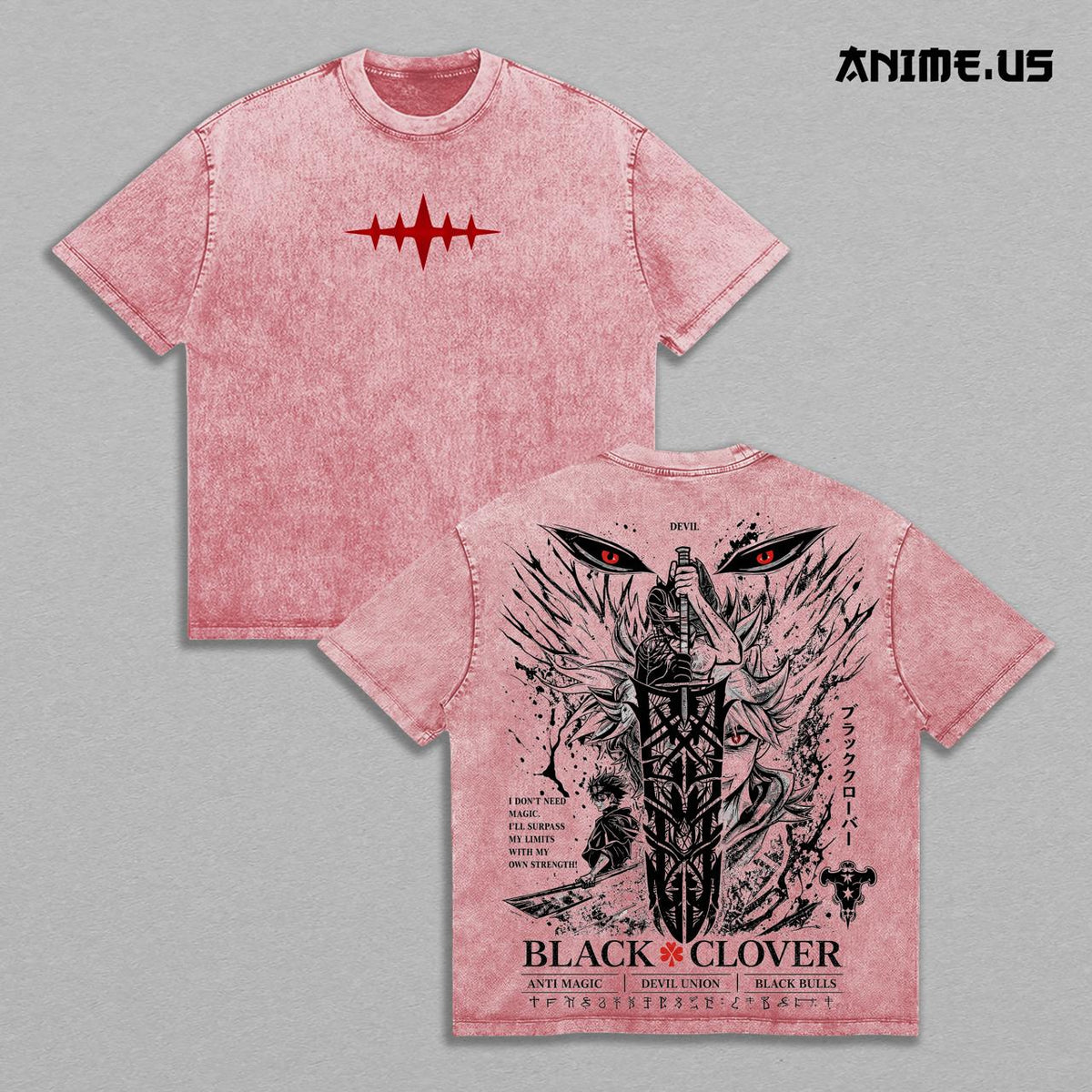 Asta Black Clover Anti Magic Swordsman Anime Vintage Washed Tee