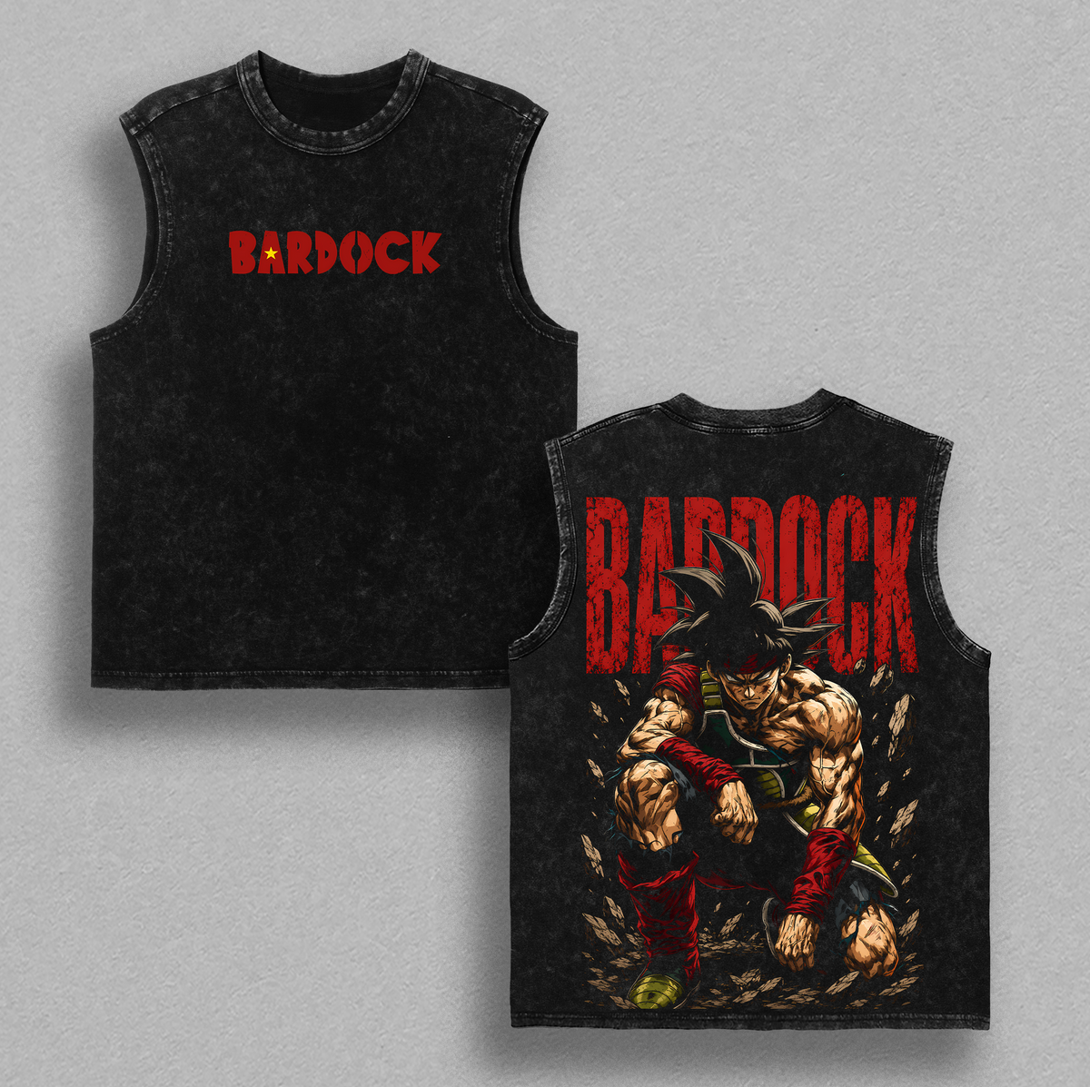 Bardock Saiyan Warrior DBZ Anime Vintage Washed Tee