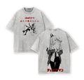 Blood Devil Chainsaw Man Anime Double Printed Vintage Washed Tee