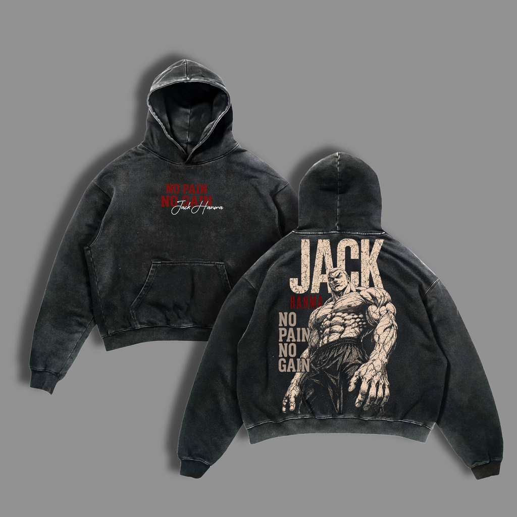 Jack Hanma Baki Gym Anime Vintage Washed Tee