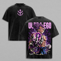 Ultra Ego Saiyan Prince Anime Shirt Purple Power Awakening Vintage Washed Oversized Anime Streetwear Graphic Tee